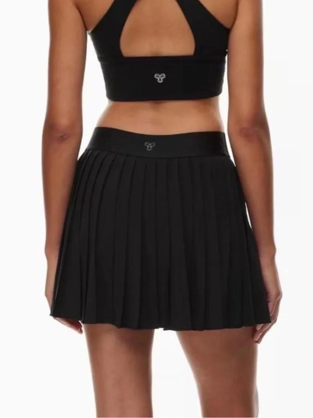 TNA ARITZIA TnaMOVE Tennis Pro Micro Skirt Black Pleated Skirt Logo Waistband XS